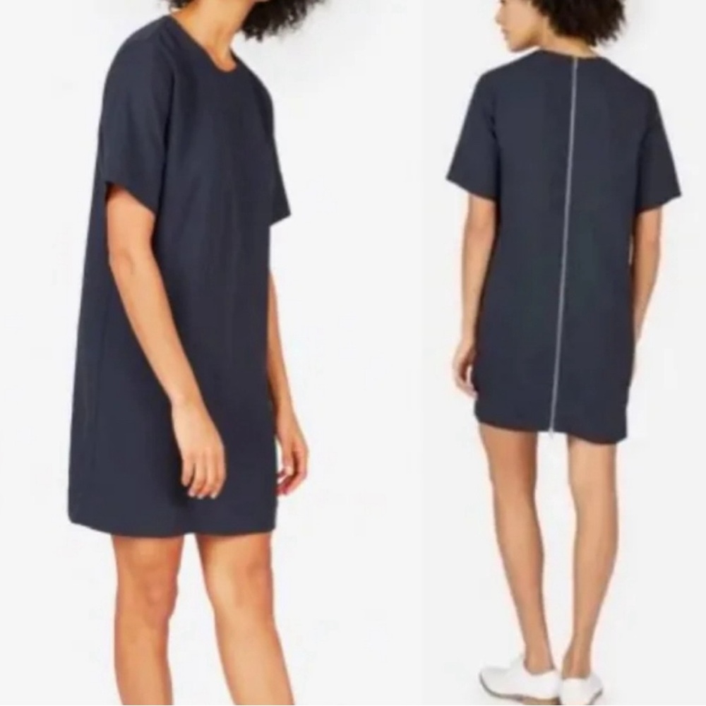 EVERLANE Japanese GoWeave Full Back Zip SS Shift Dress TRIACETATE Size 2 - Picture 9 of 9